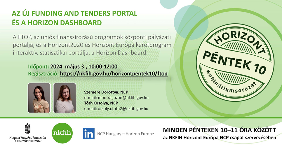 HorizontPéntek10 - Az új Funding and Tenders Portal (FTOP) és a Horizon Dashboard